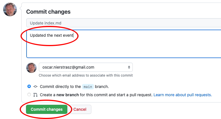 commit changes